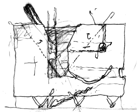 100% pre-schematic sketch by Thom Mayne